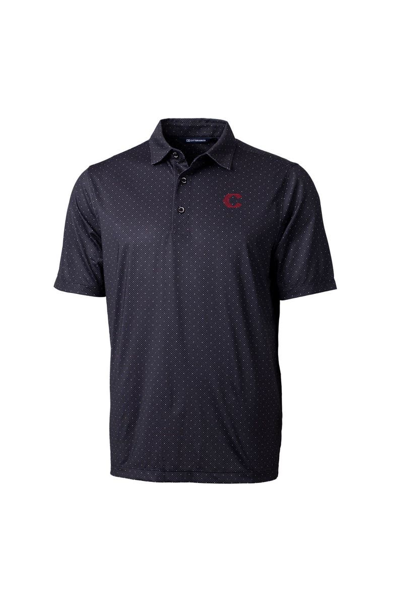 Cutter & Buck Men's Cutter & Buck  Black Cincinnati Reds City Connect Pike Double Dot Stretch Polo, Alternate, color, 