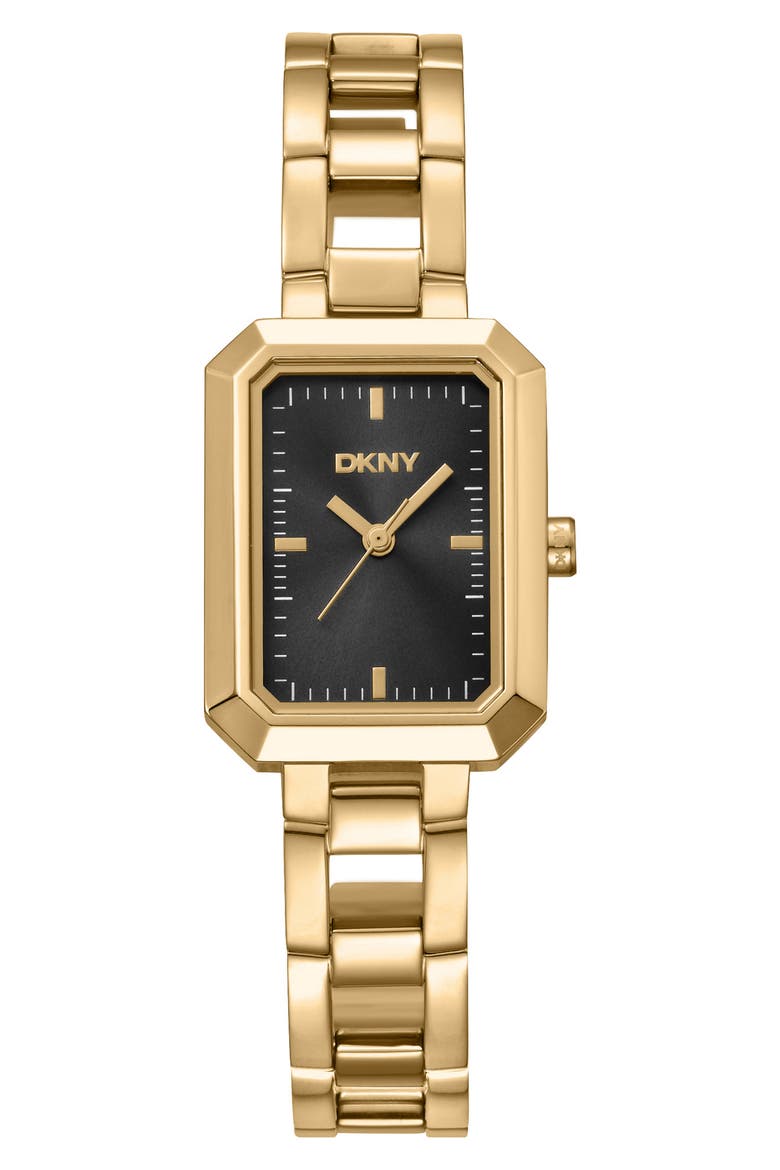 Uptown Midi Tank Bracelet Watch, 22mm x 35.5mm, Main, color, BLACK/ GOLD
