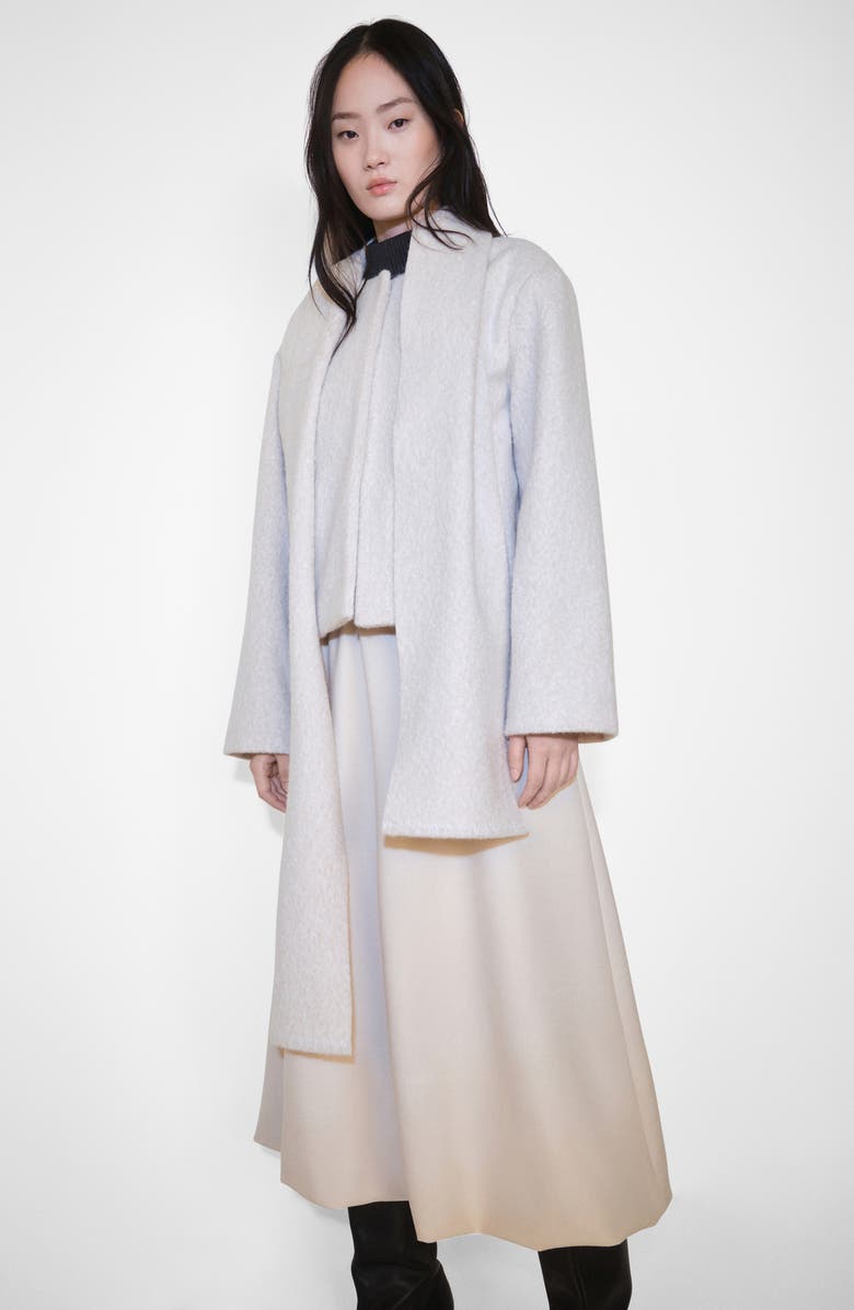 MANGO Jacket with Removable Scarf, Alternate, color,