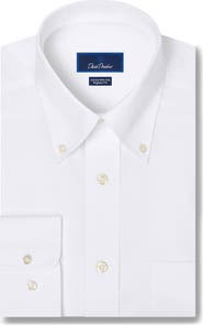 David Donahue Trim Fit Pinpoint Oxford Non-Iron Dress Shirt