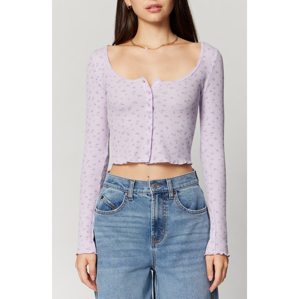 Florence By Mills Micro Thermal Baby Snap Cardigan In Purple