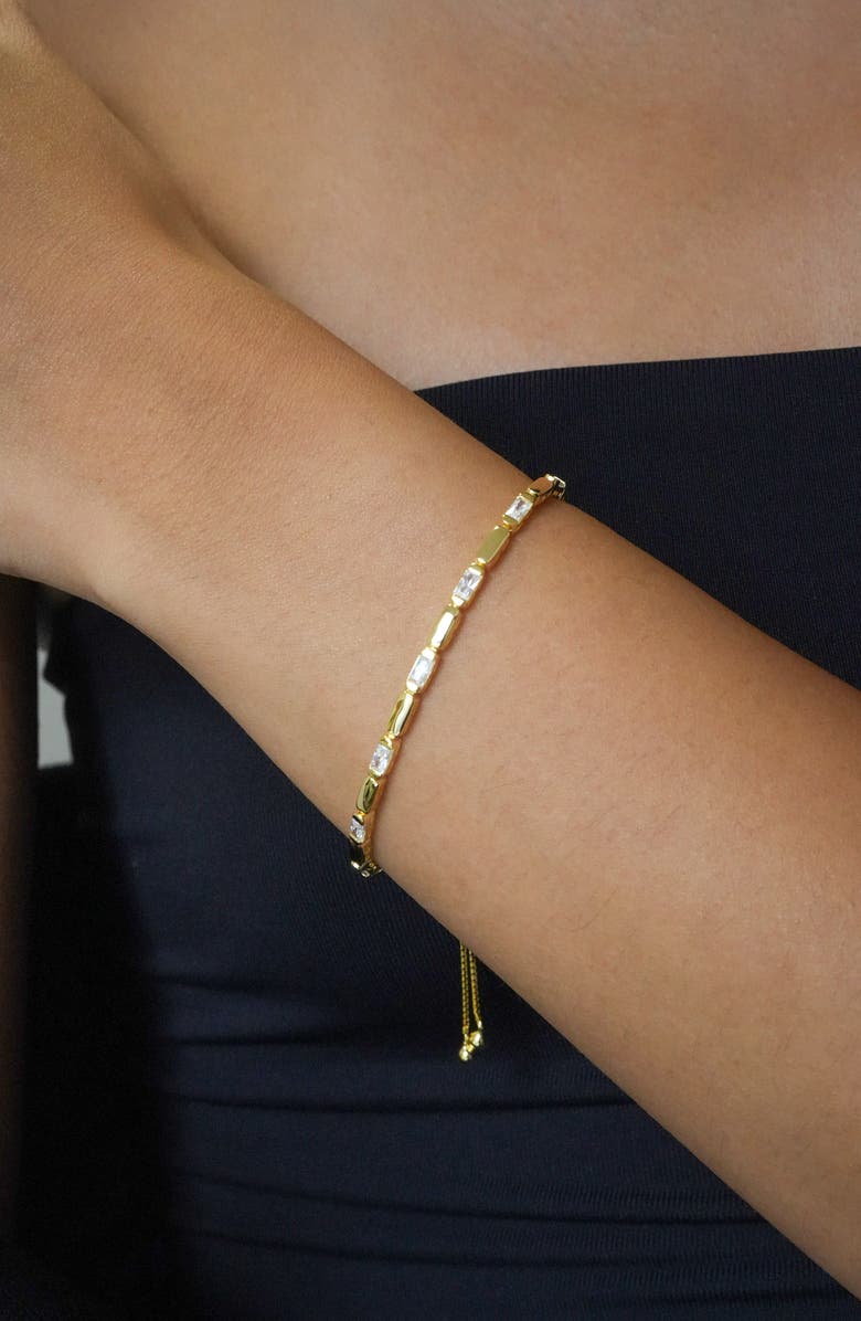 Argento Vivo Sterling Silver Baguette Slider Bracelet, Alternate, color, Gold