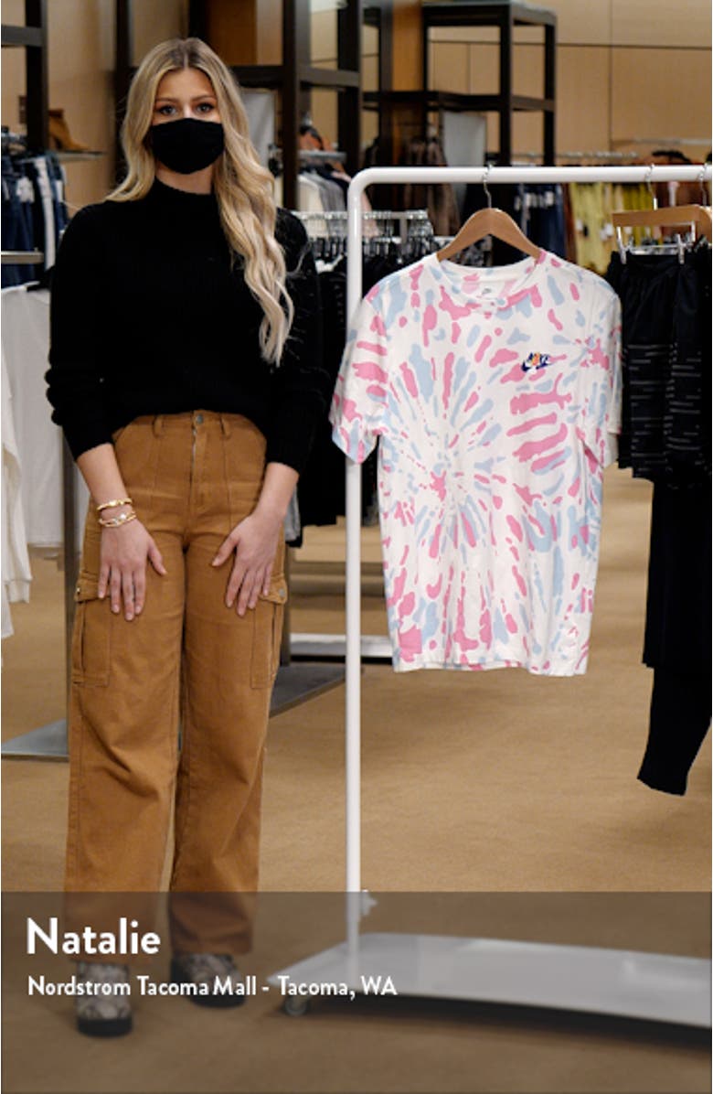 Sportswear Black Light Tie Dye Graphic Tee, sales video thumbnail