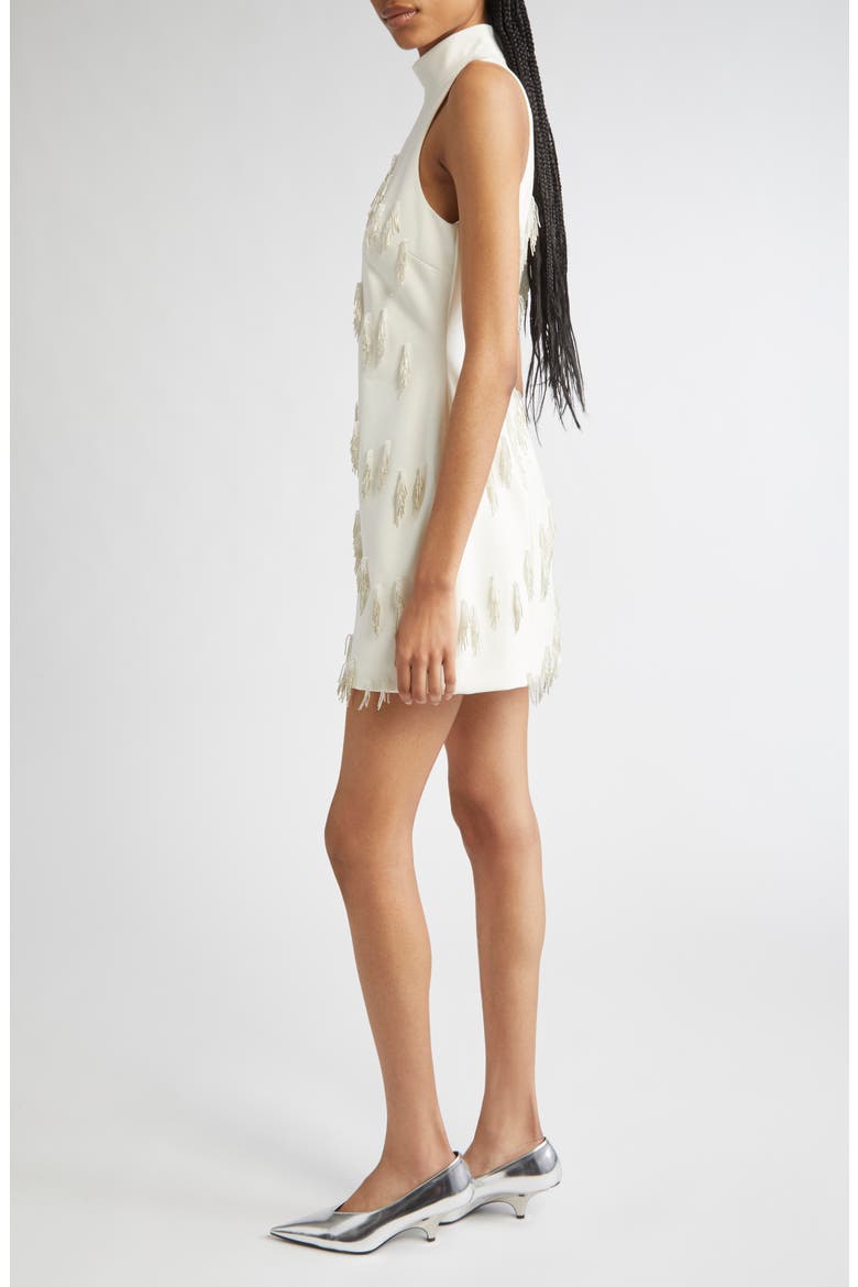 Micky Cascading Beaded Tassel Minidress, Alternate, color, IVORY/ SILVER