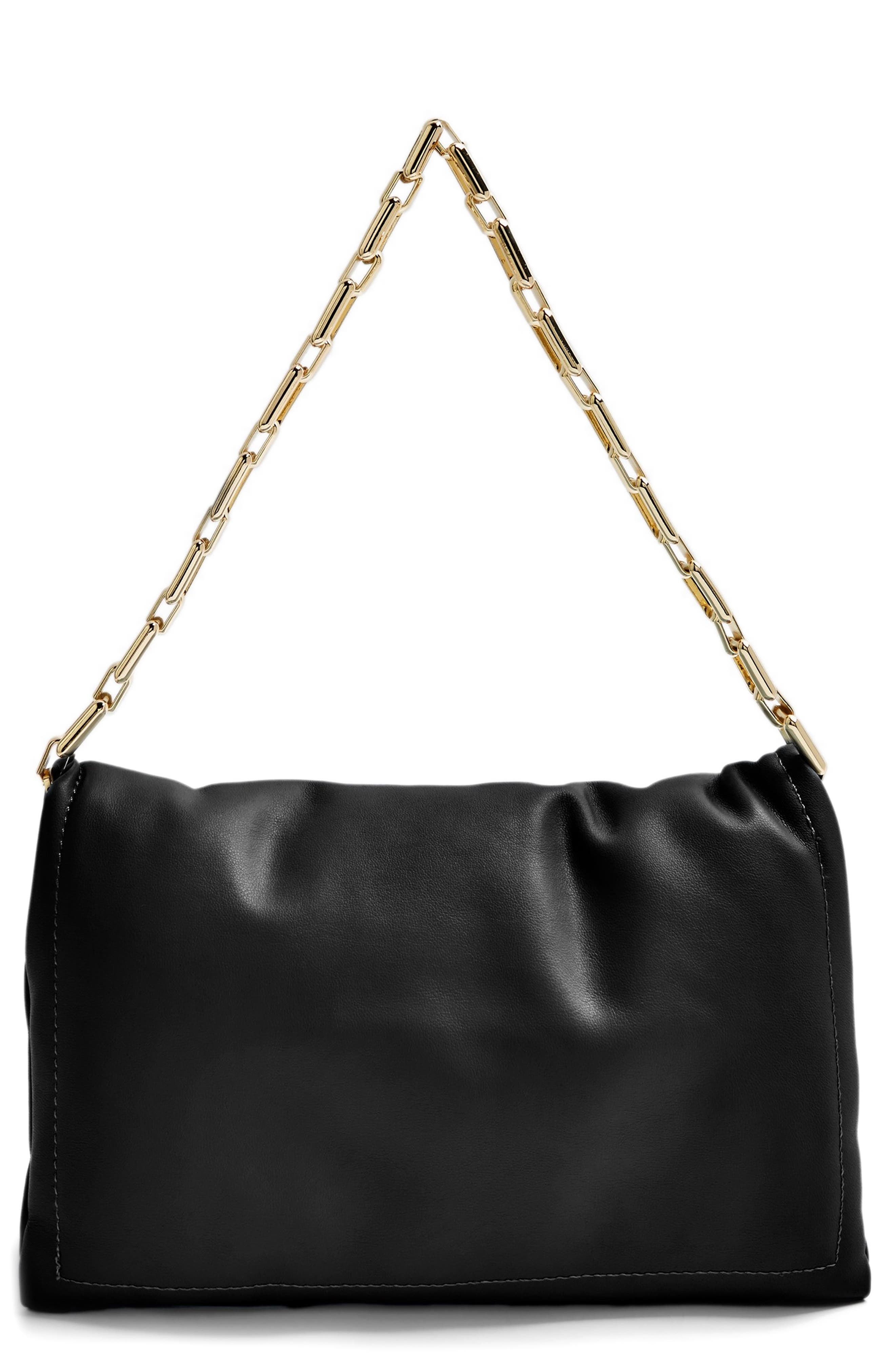 Topshop Puffa Faux Leather Handbag, Main, color, 