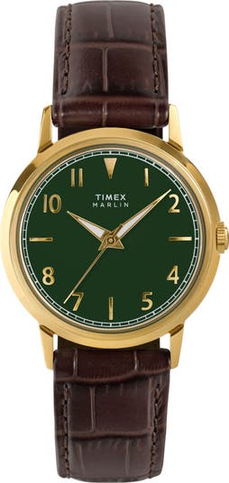 Timex Marlin 34mm Green Timex® Marlin® Goldtone Croc