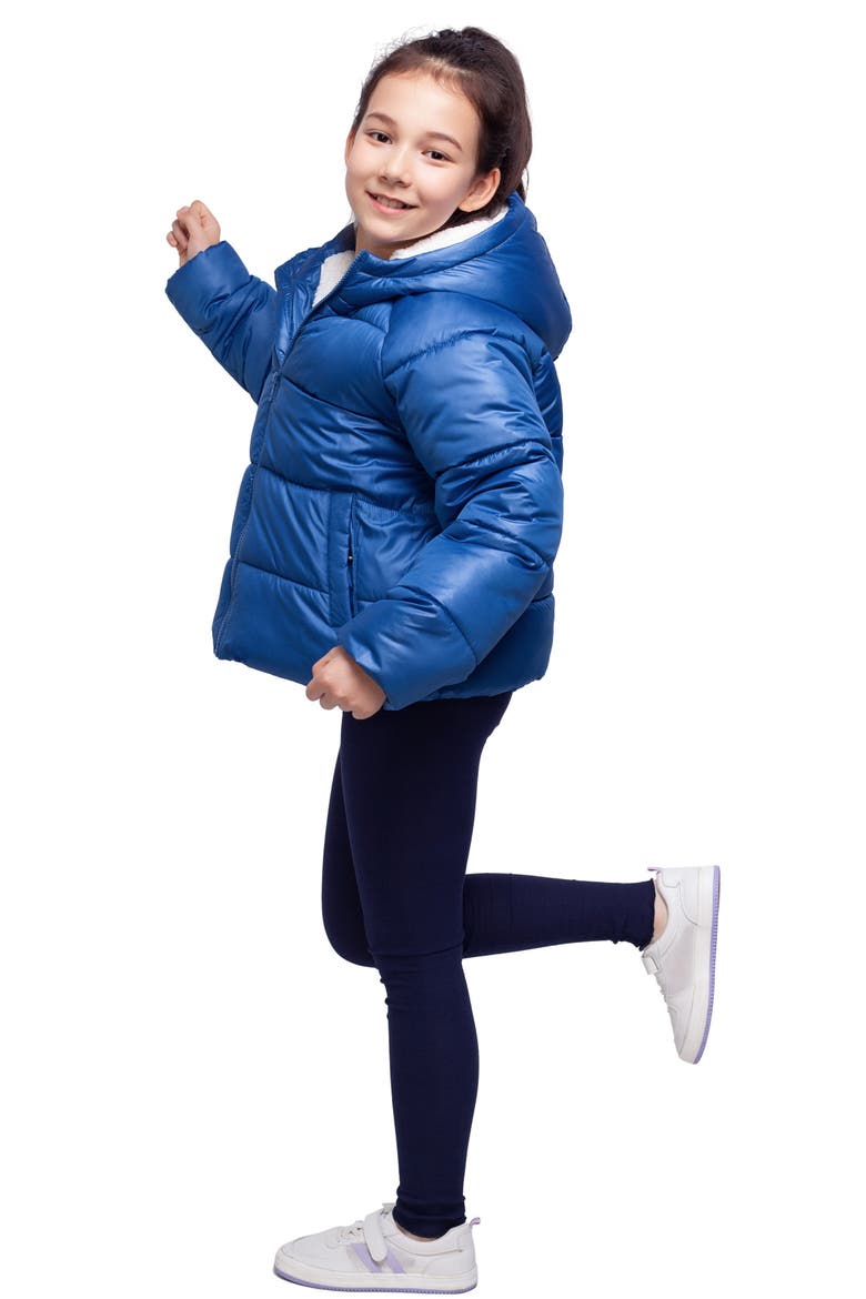 Kids' Fleece Lined Bubble Coat, Alternate, color, Indigo Blue