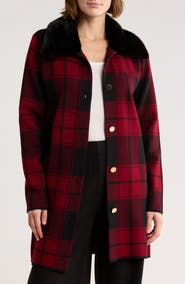 BY DESIGN Vancouver Faux Fur Trim Cardigan