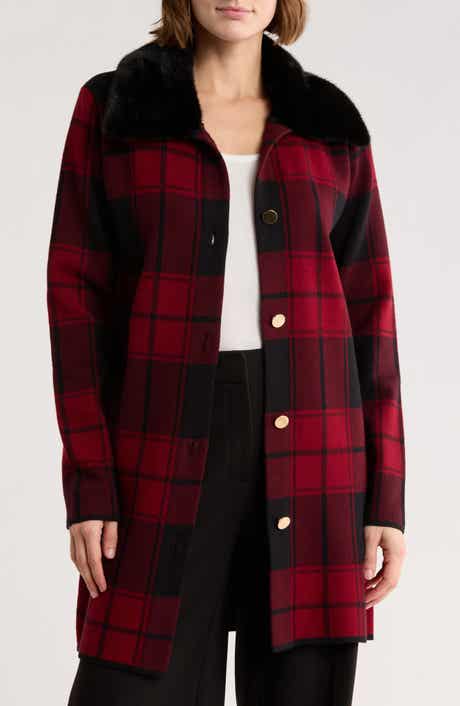 BY DESIGN Vancouver Faux Fur Trim Cardigan