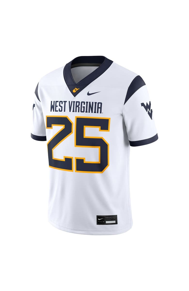 Nike Men's Nike #25 White West Virginia Mountaineers Limited Away Game Jersey, Alternate, color, White