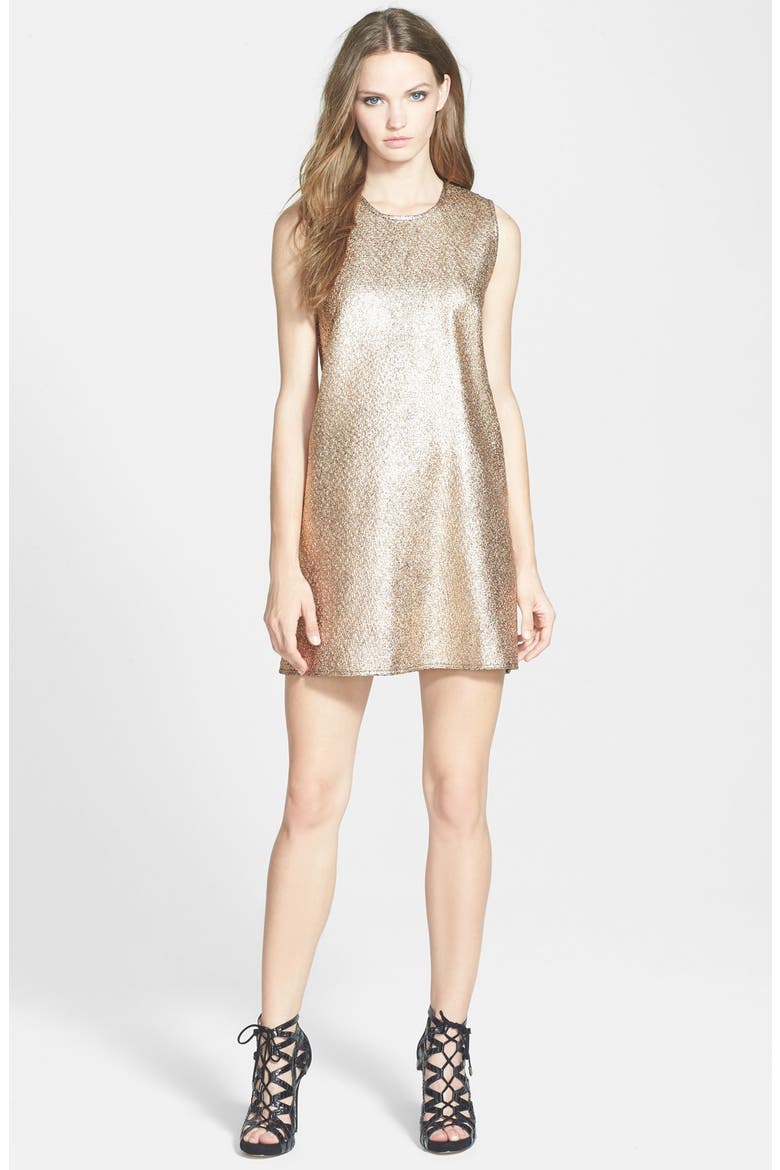 'Butterfly Ginger' Shift Dress, Main, color, METALIC GOLD