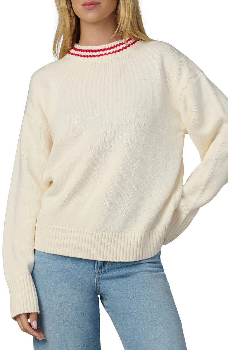 Joe's Benson Tipped Crewneck Sweater, Main, color, Ecru