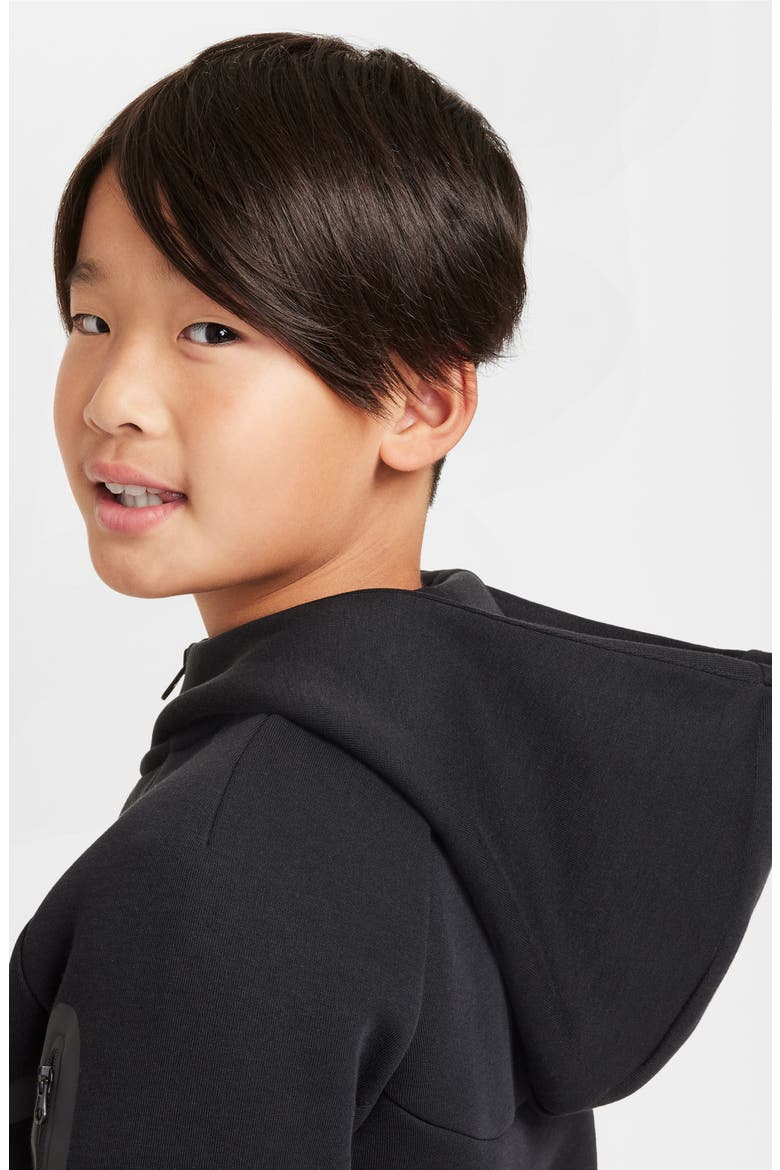 Kids' Sportswear Tech Fleece Full Zip Jacket, Alternate, color, 010 BLACK/BLACK/BLACK/BLACK