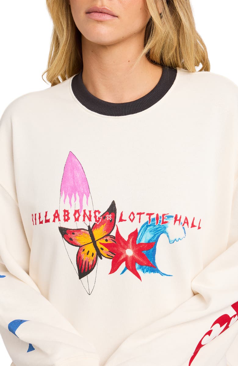 Billabong x Lottie Hall Fleece Graphic Sweatshirt, Alternate, color,