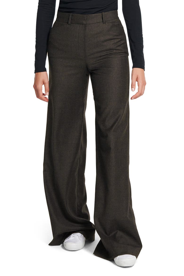 Terena P Virgin Wool Wide Leg Pants, Alternate, color, GREY