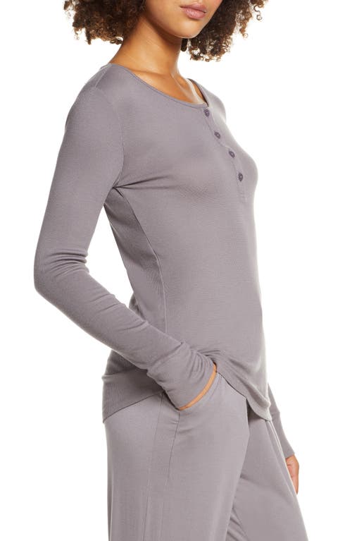 Tommy John Lounge Henley Tee In Gray