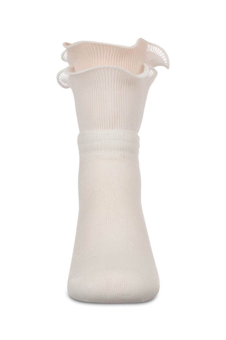 Dual Layer Ruffle Anklet Socks, Alternate, color, Winter White
