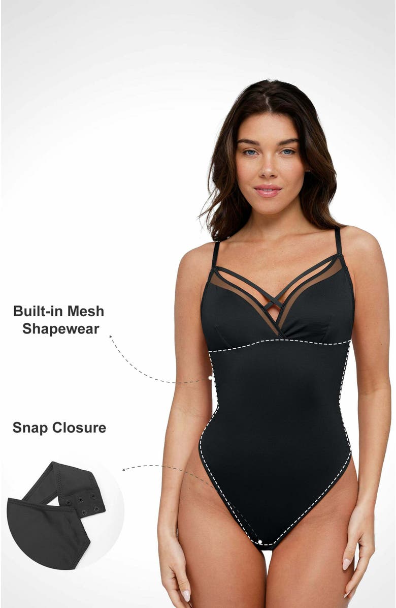 Popilush Shapewear Sheer Mesh Sleeveless, Alternate, color, Midnight Black