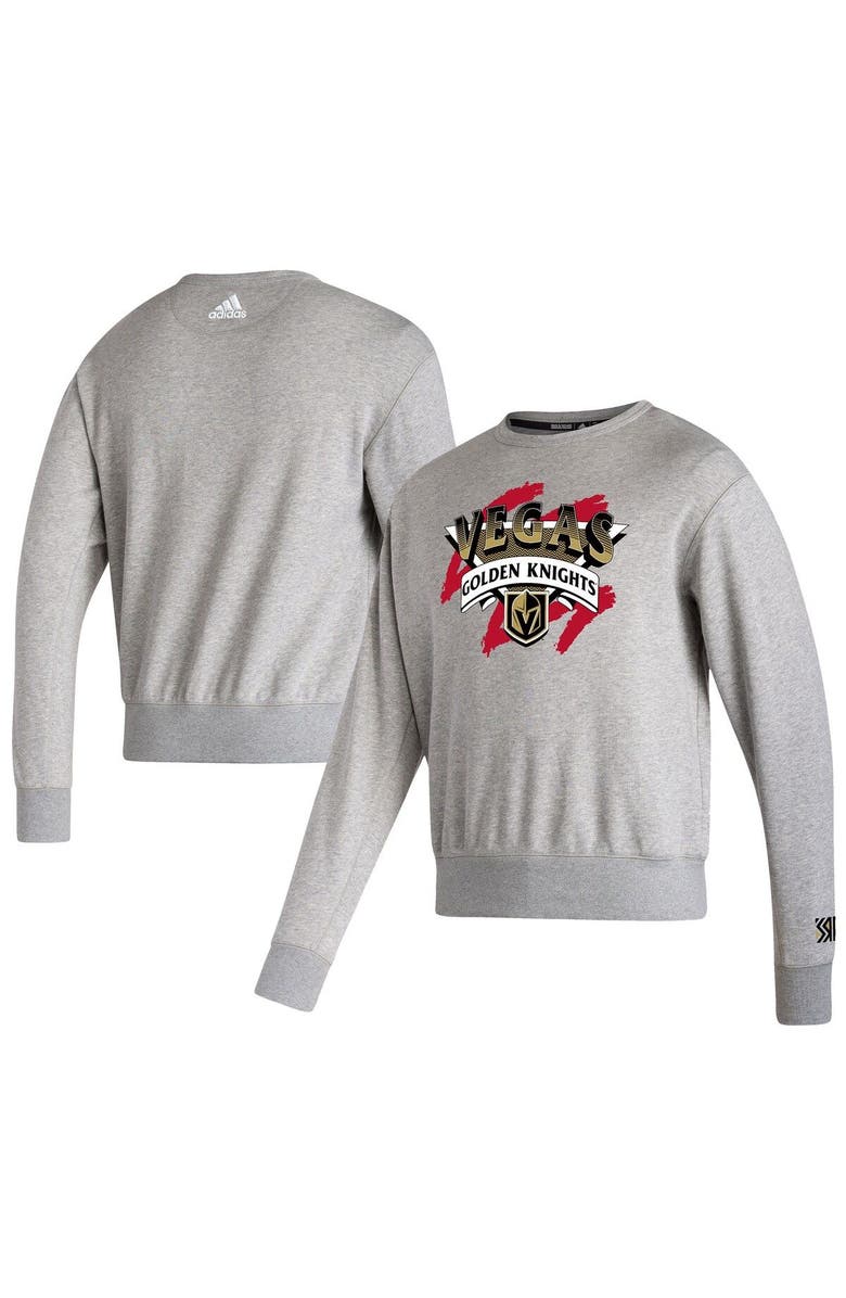 adidas Men's adidas Gray Vegas Golden Knights Reverse Retro 2.0 Vintage Pullover Sweatshirt, Main, color, 