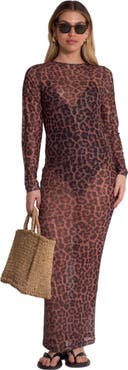 Gottex Beach Life Wild Mesh Long Sleeve Dress Cover-Up