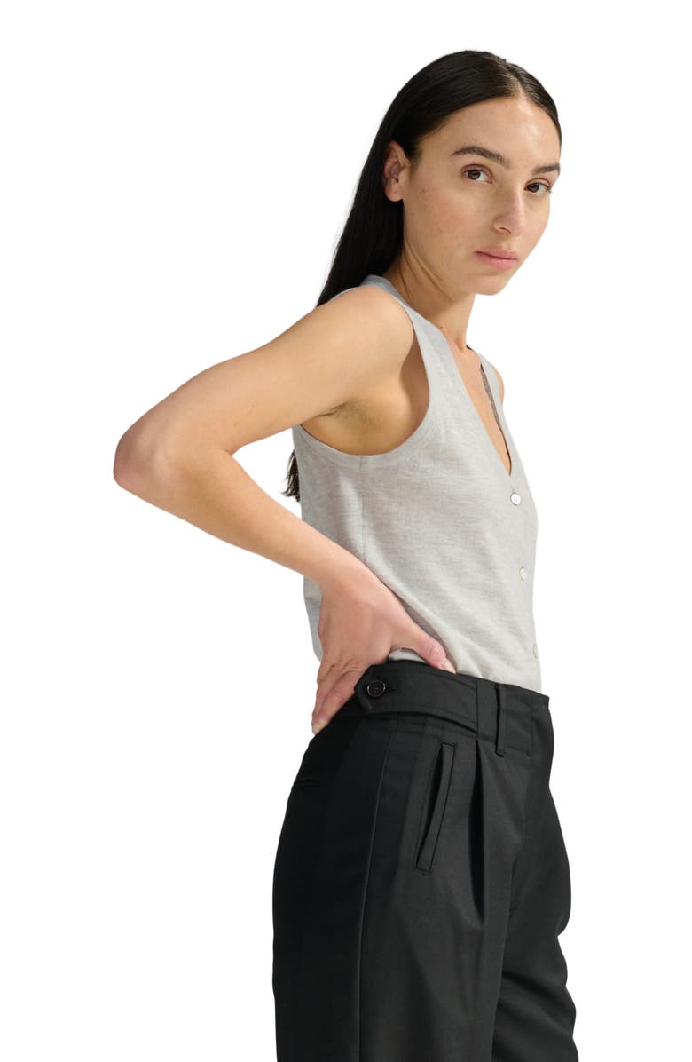 Almina Concept Knit Button Closure Vest, Alternate, color, Grey