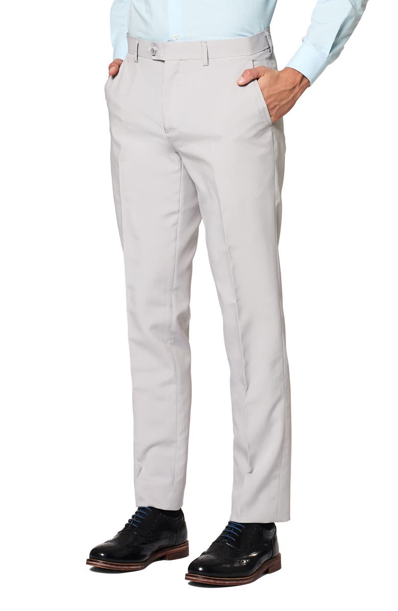 OppoSuits Groovy Grey Trim Fit 2-Piece Suit with Tie, Alternate, color, Medium Grey