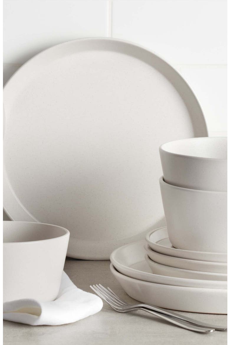 Albie Stoneware 32-Piece Dinnerware Set, Alternate, color, White 32-Pieces