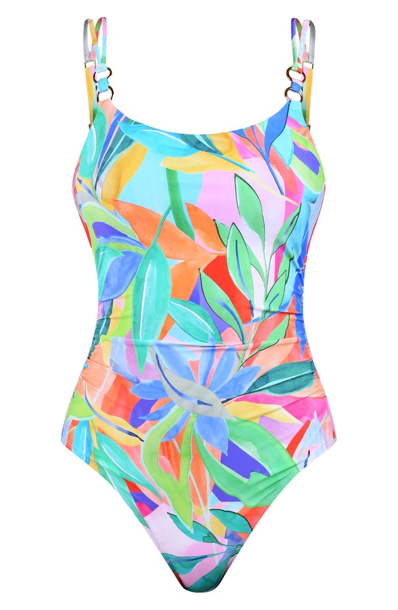 La Blanca Tropi-Flage One-Piece Swimsuit, Alternate, color, Multi