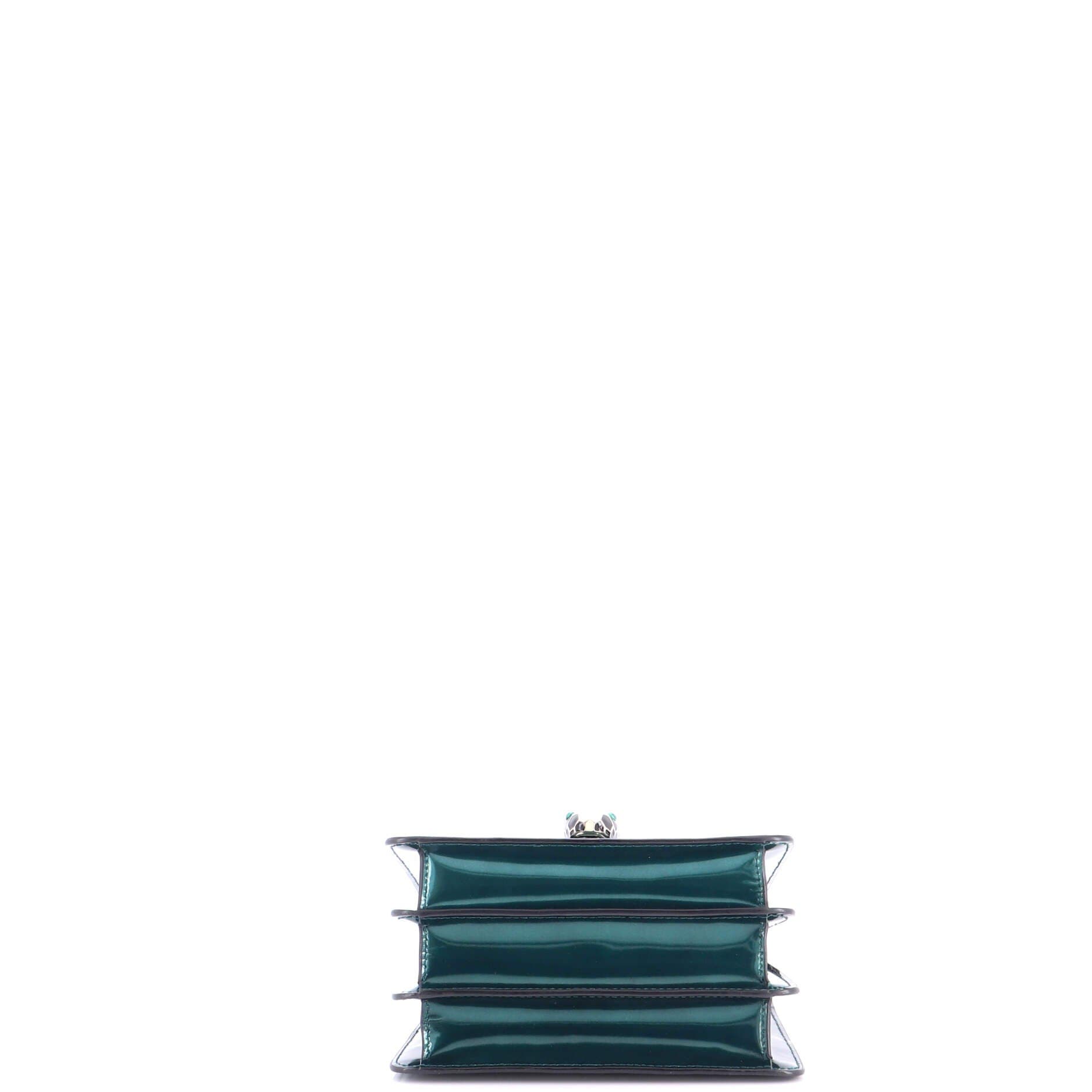 Serpenti Top Handle Bag Patent Small, Alternate, color, Green