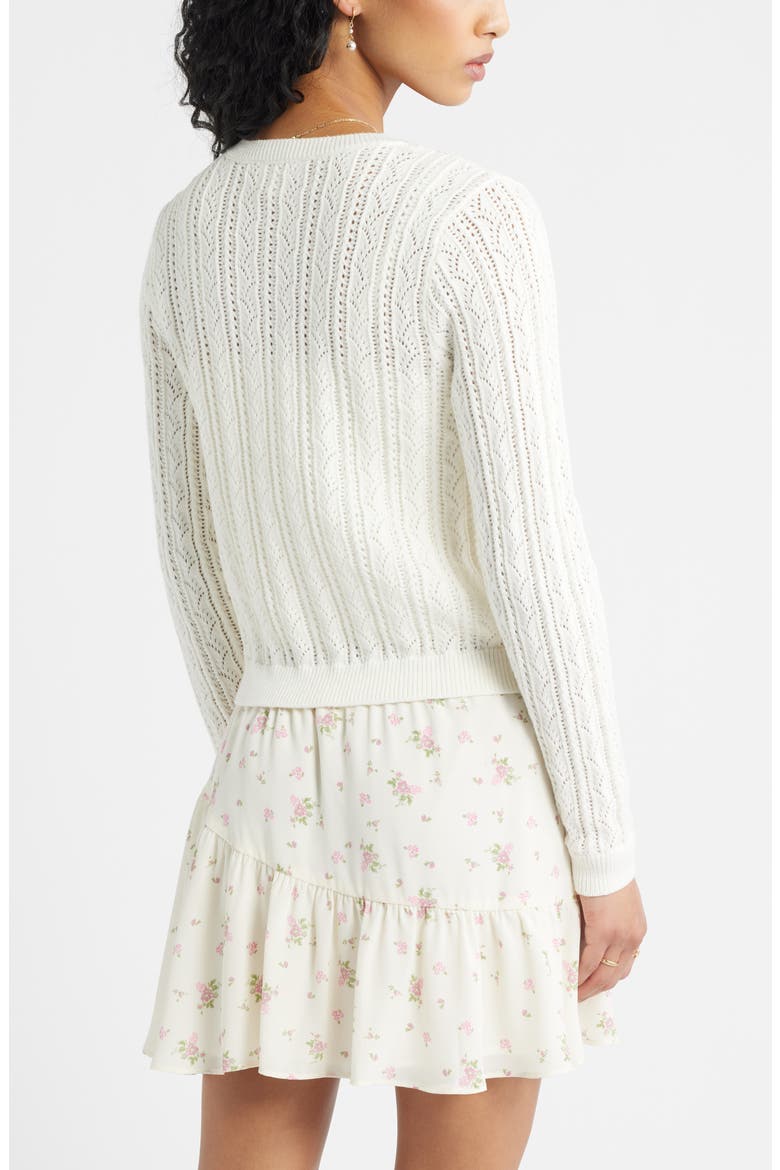 Pointelle Knit Cardigan, Alternate, color, IVORY