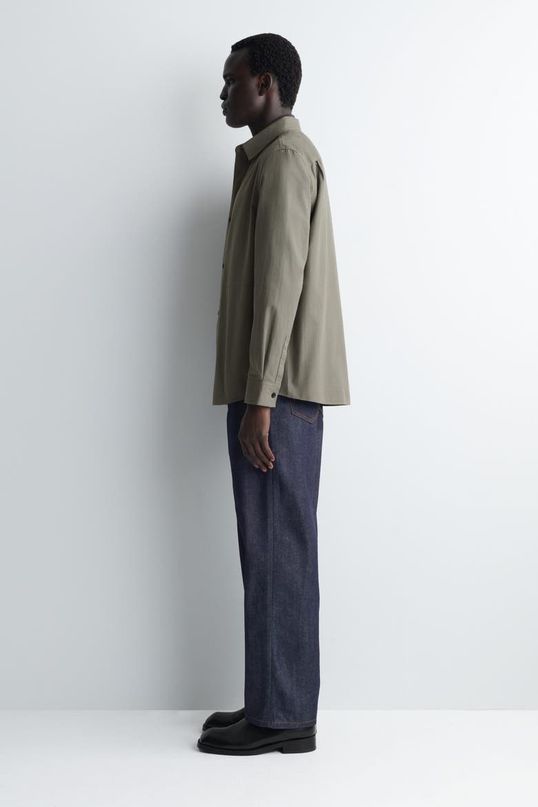 Pocket-Detail Cotton Shirt, Alternate, color, DARK KHAKI