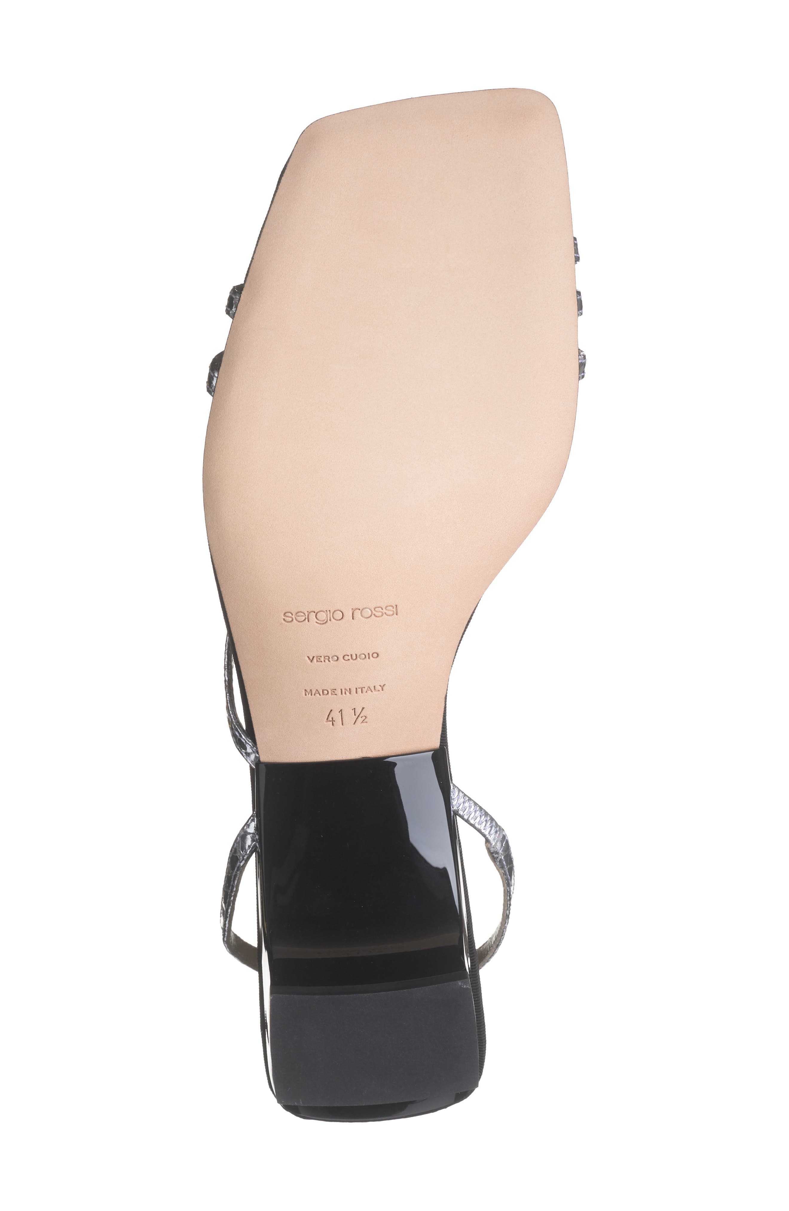 Sergio Rossi Metallic Strap Kitten Heel Sandal, Alternate, color, 