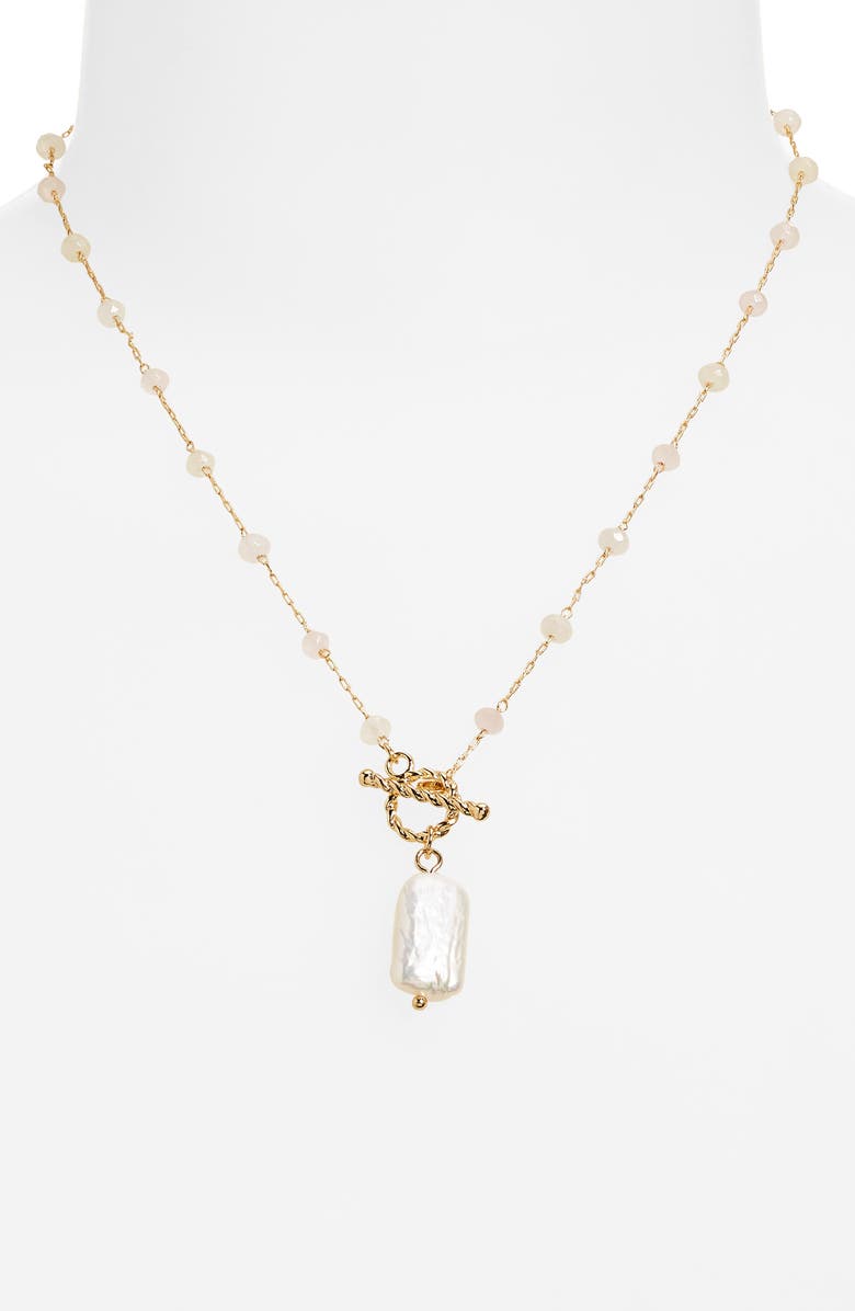 Nordstrom Beaded Freshwater Pearl Pendant Necklace, Alternate, color, 