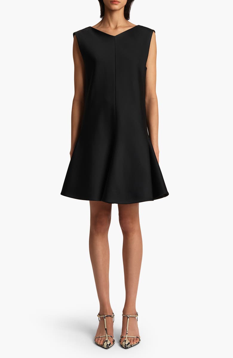 Khaite Mel Satin Back Crepe Minidress, Main, color, Black