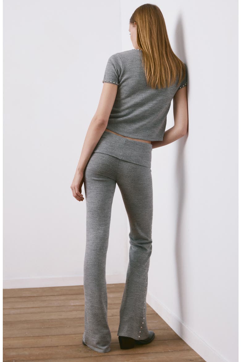 Studded Knit Trousers, Alternate, color, MEDIUM HEATHER GREY