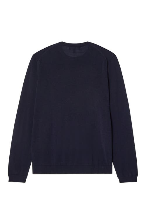 Robert Talbott Keaton Crewneck Sweater In Navy With Gray Tipping