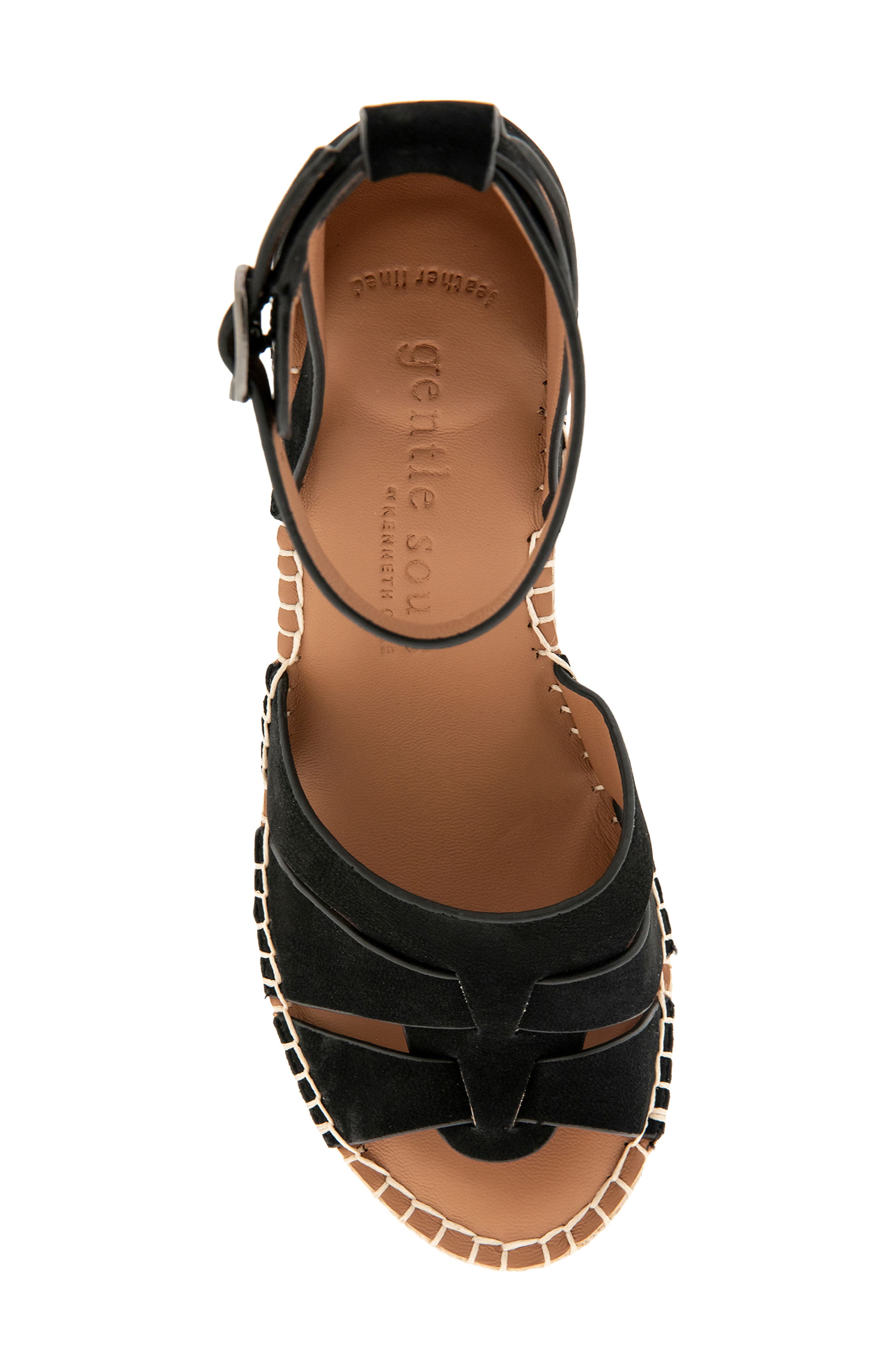 Gentle Souls Espadrille Wedge Sandal, Alternate, color, Black Nubuck