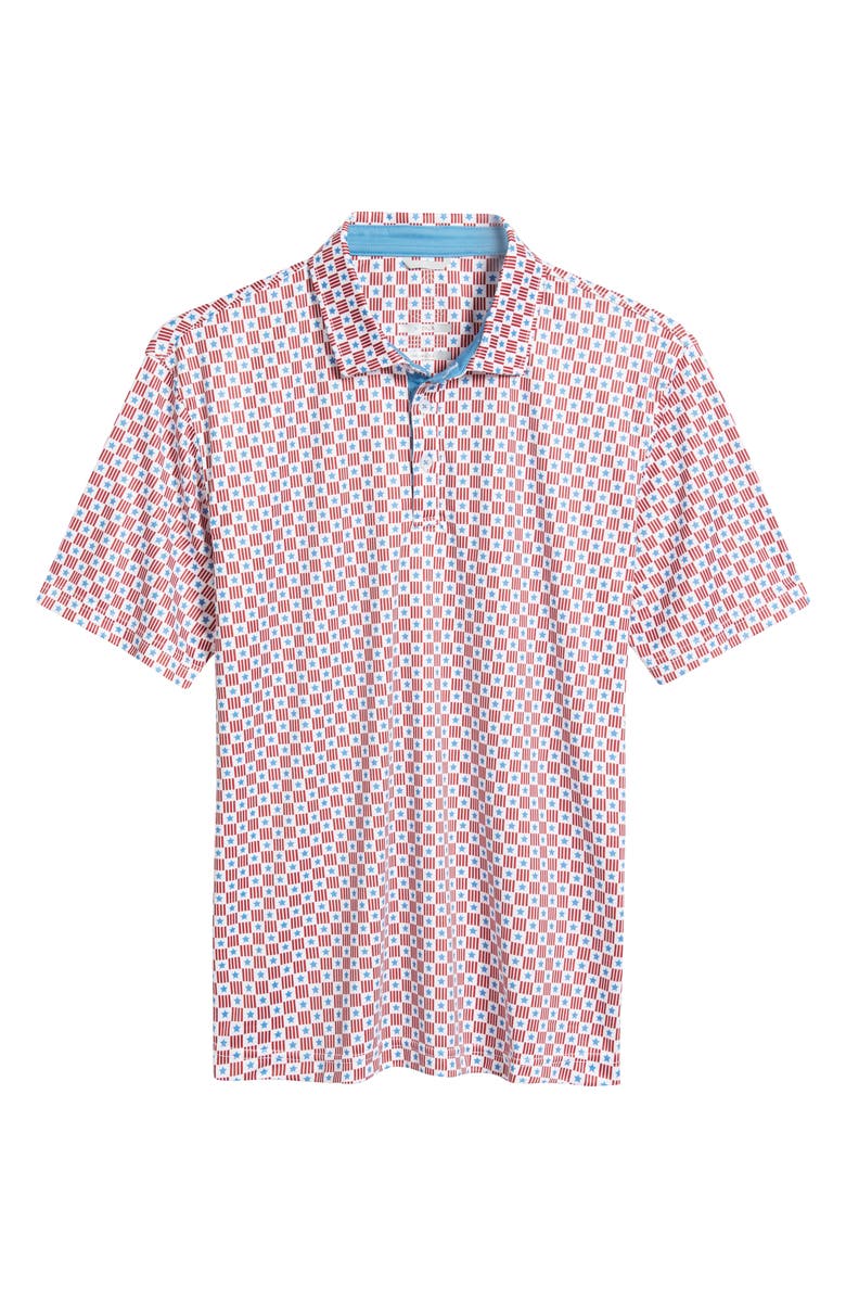 Swannies Waylon Stars & Stripes Print Performance Golf Polo, Alternate, color, 