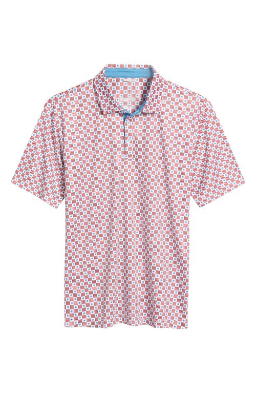 Swannies Waylon Stars & Stripes Print Performance Golf Polo In White