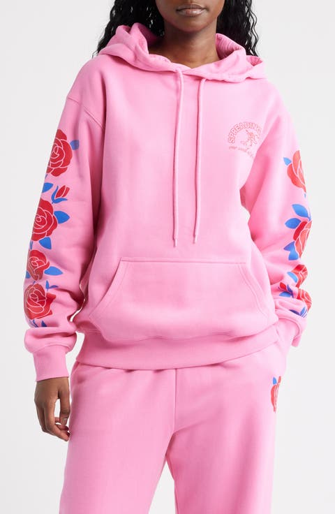 Be Kind Floral Sleeve Graphic Hoodie