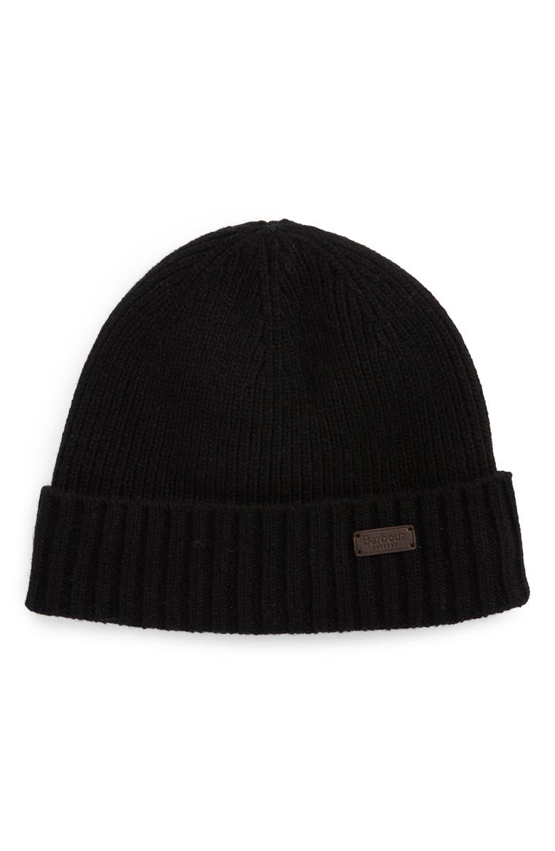 Barbour Carlton Wool Blend Beanie, Main, color, Black