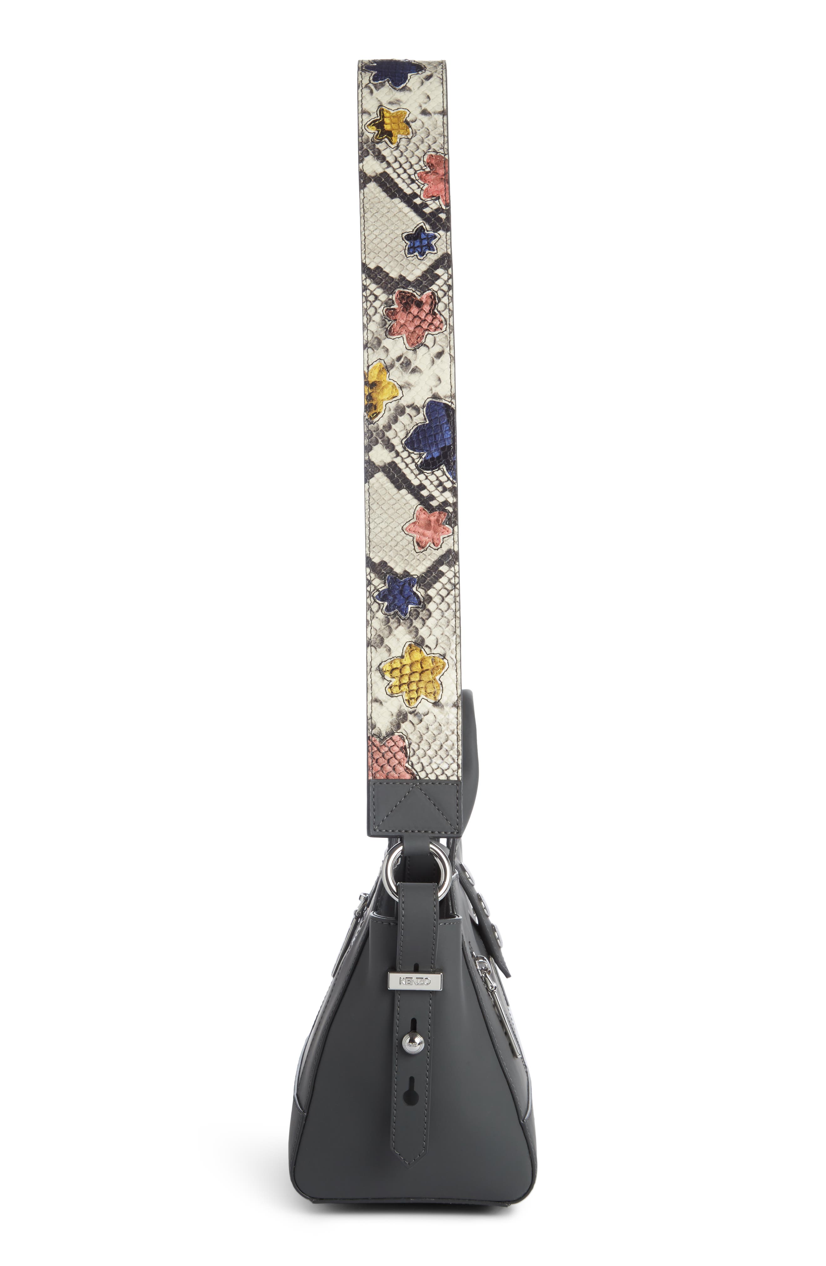 KENZO Mini Kalifornia Leather Satchel, Alternate, color, 