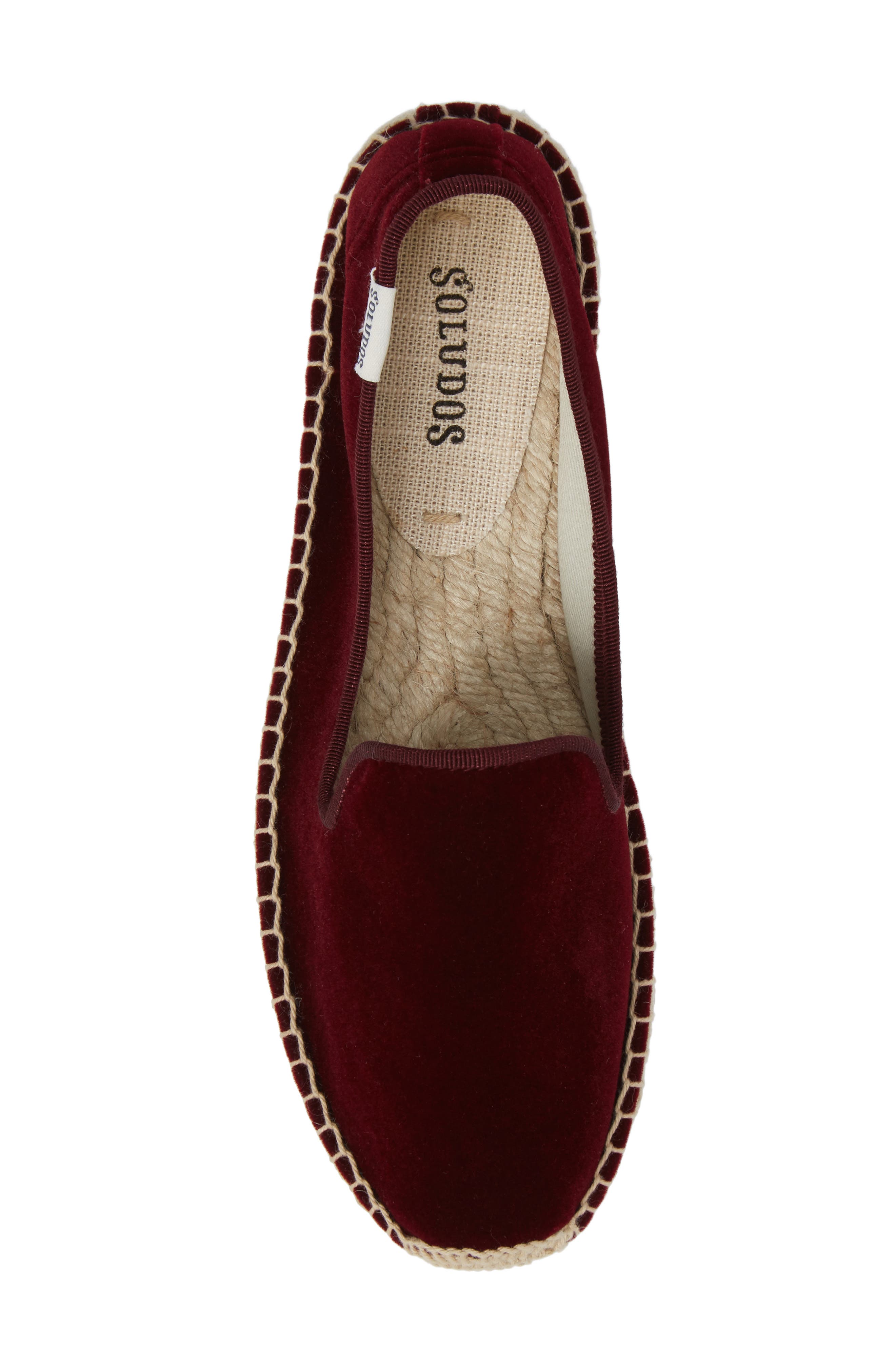 Soludos Velvet Smoking Slipper Espadrille, Alternate, color, 