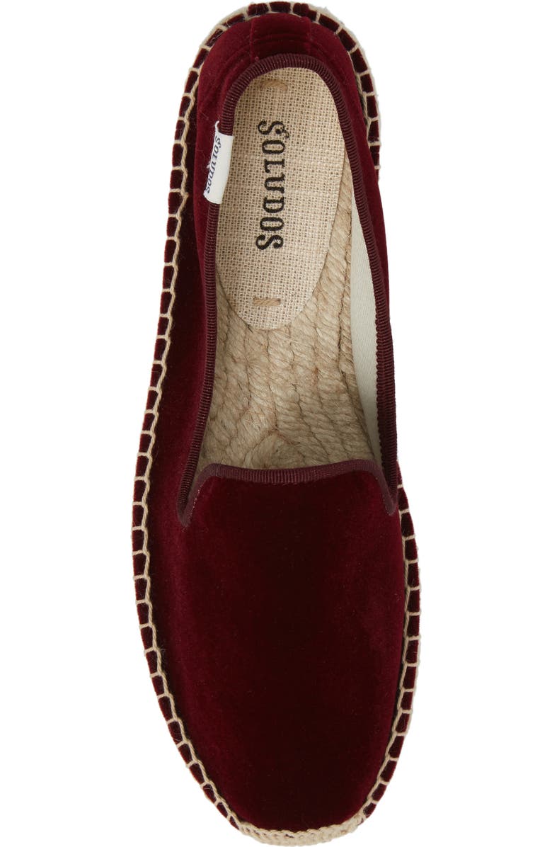 Soludos Velvet Smoking Slipper Espadrille, Alternate, color,