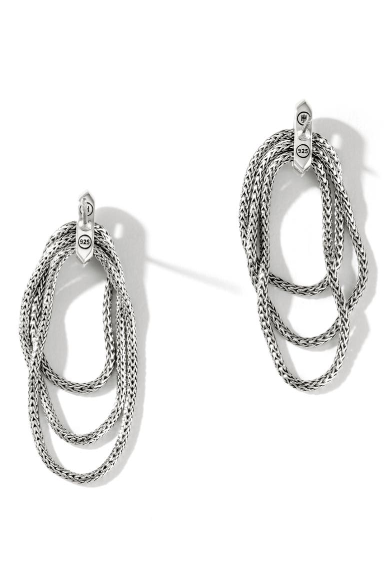 Classic Chain Link Drop Earrings, Alternate, color, SILVER