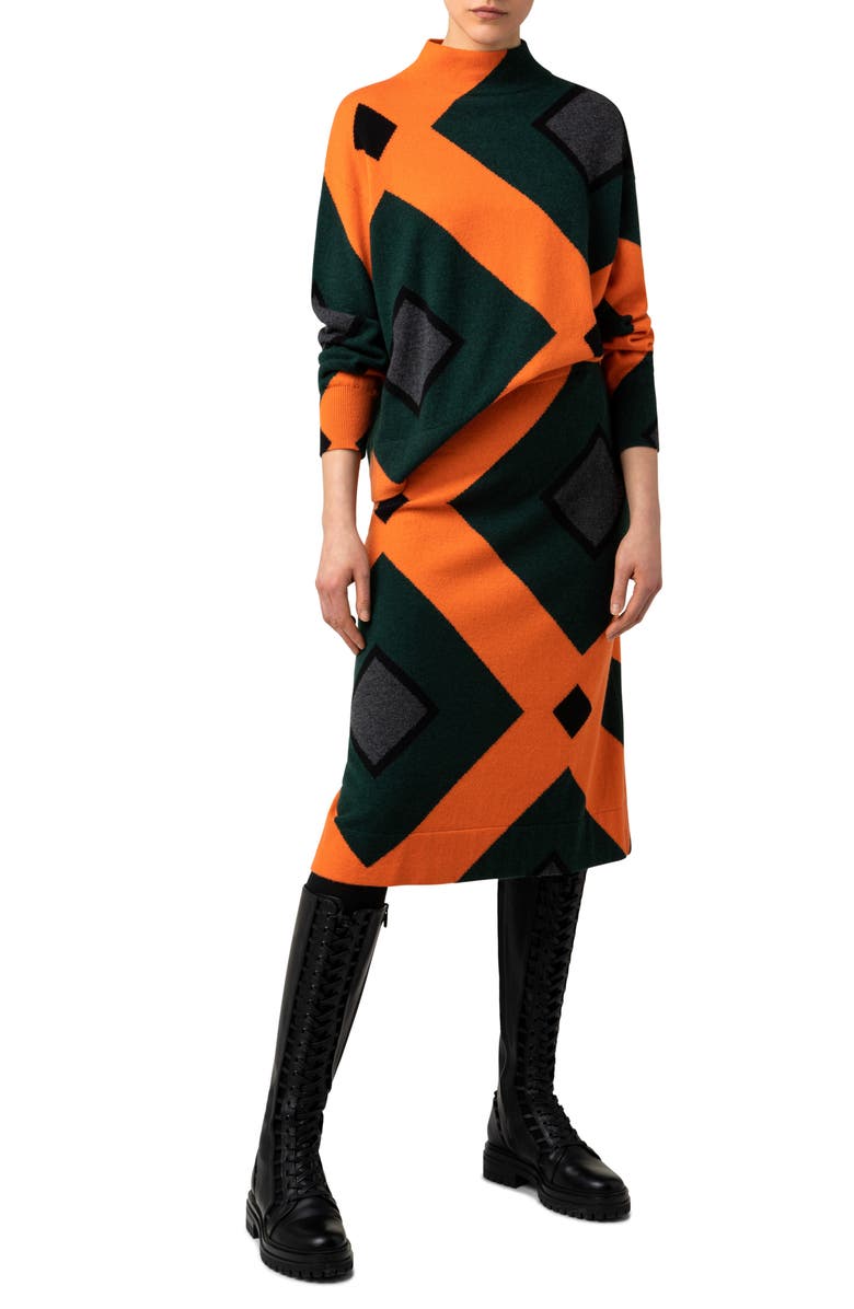 Akris Tile Roof Intarsia Cashmere Sweater, Alternate, color, 