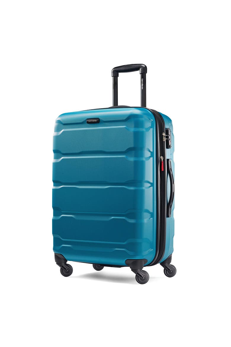 Omni PC Hardside Expandable 24" Medium Checked Spinner Luggage, Main, color, Caribbean Blue