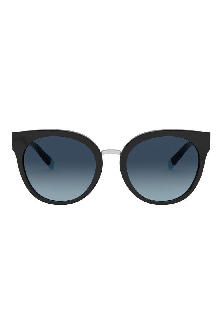 54mm Polarized Butterfly Sunglasses, Main, color, BLACK/ AZURE GRAD