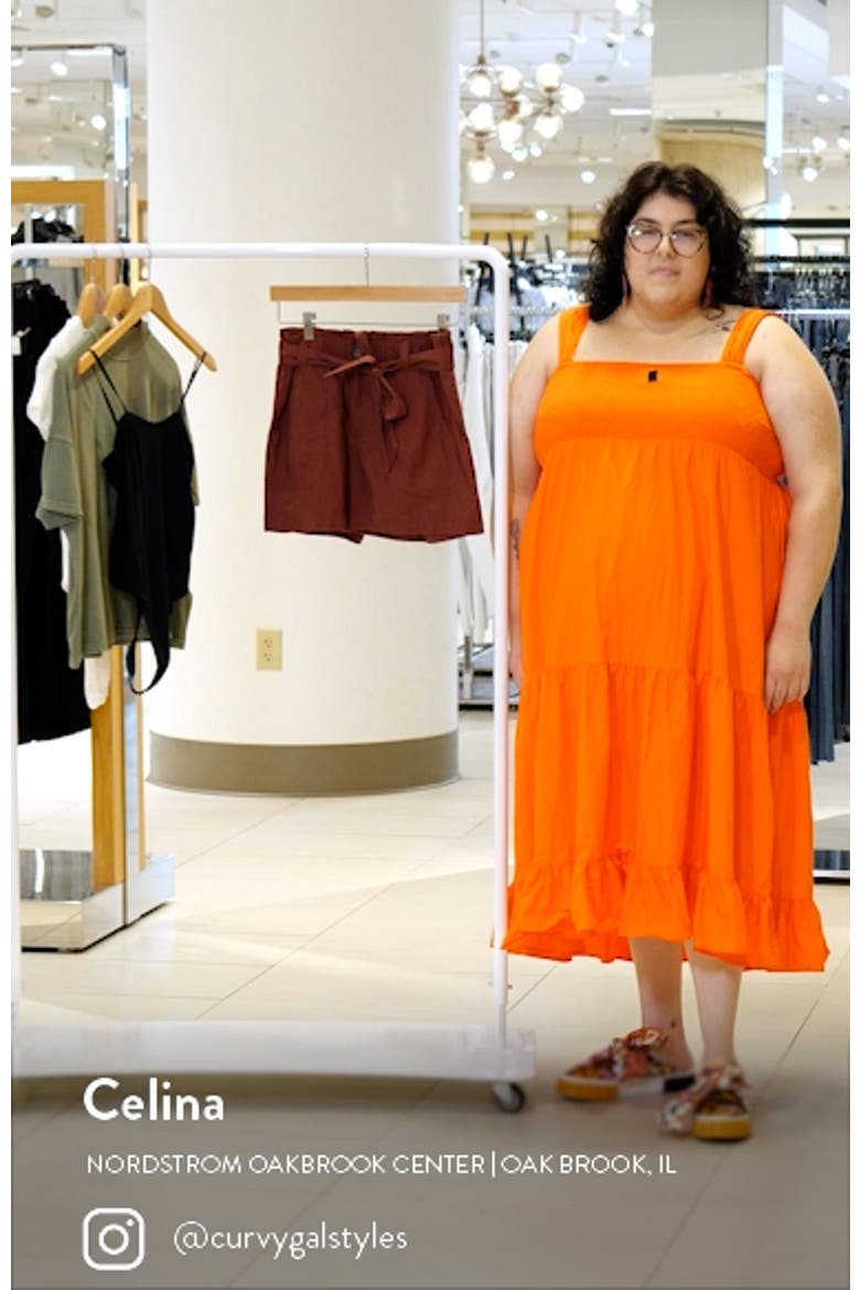 Paperbag Waist Linen Blend Shorts (Nordstrom Exclusive) video