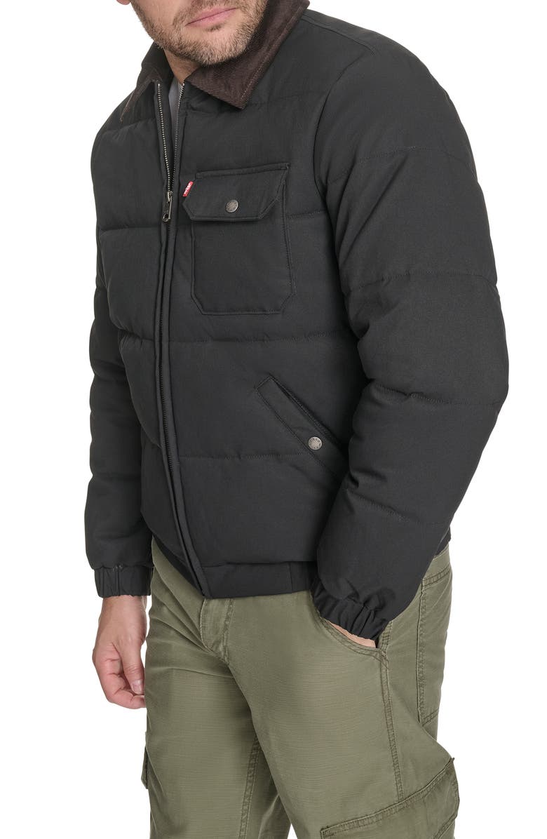 Levi's<sup>®</sup> Corduroy Collar Midweight Quilted Jacket, Alternate, color, Black